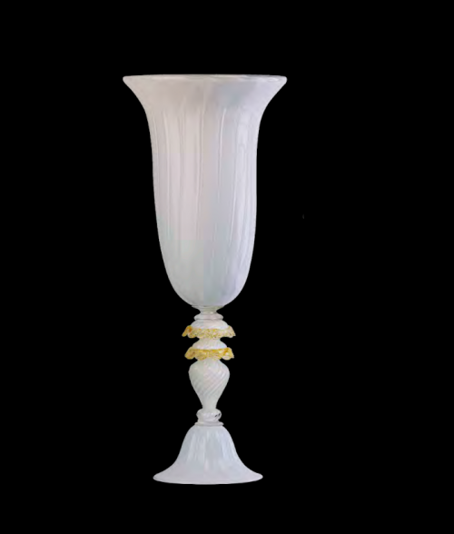 Vaso rigato bianco/oro