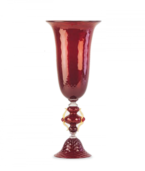 Vaso bolletton rosso/oro